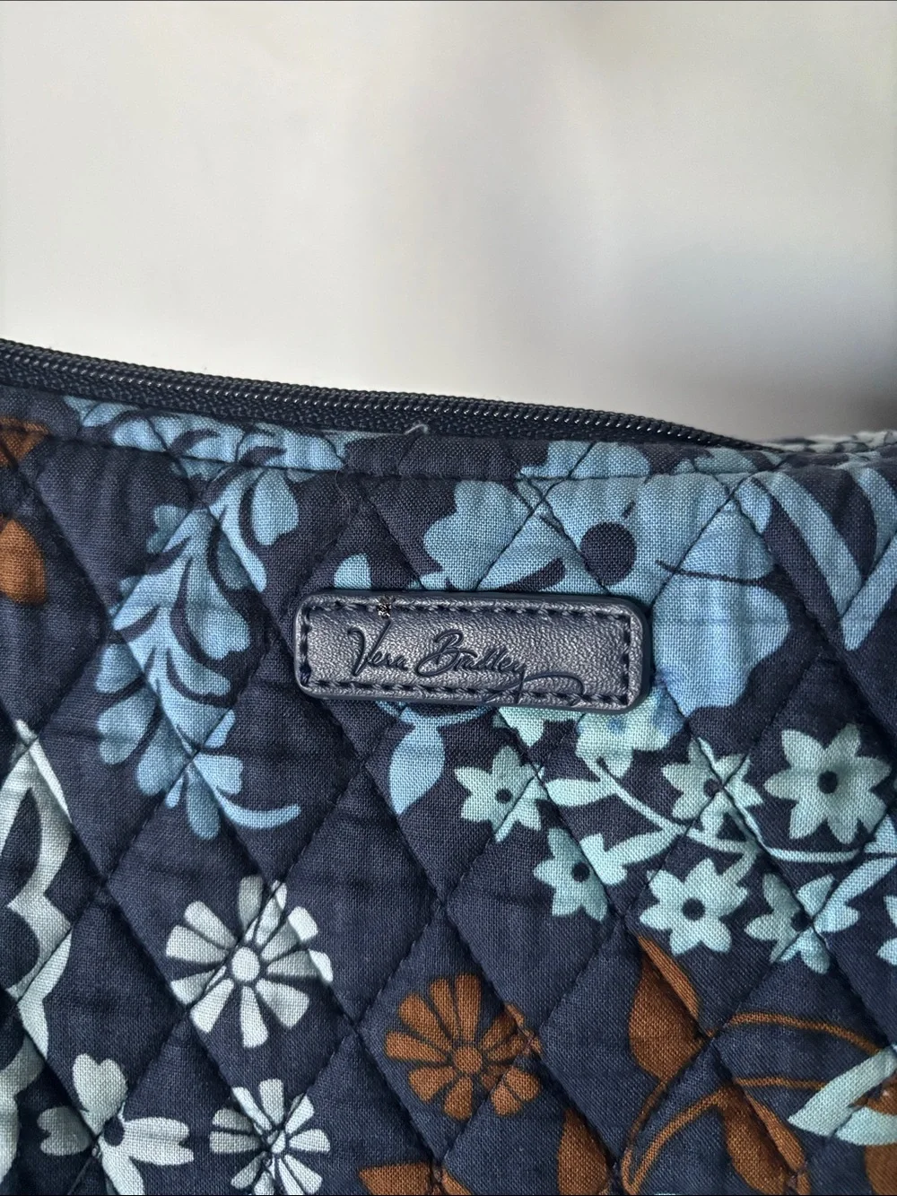 Vera Bradley Navy Floral Quilted Shoulder Bag Y2K